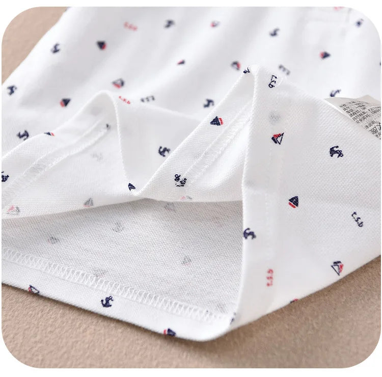 Children's short-sleeve Polo Shirts Boys and Girls 2025 Summer t-shirts 100% Cotton White School Tops 2T-16T Performance costume