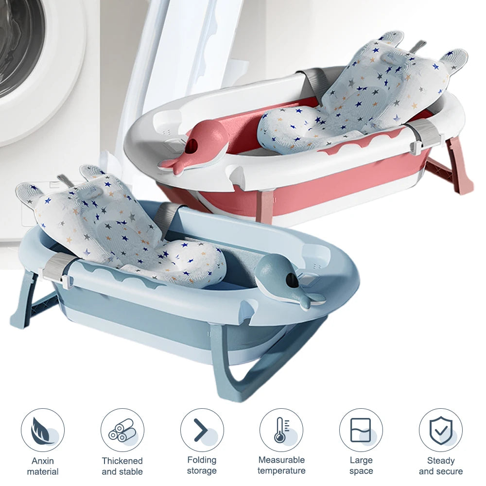 Foldable Baby Bathtub, Safe and Portable Bathing Solution for Infants and Toddlers, Suitable for 6-12 Months, Easy