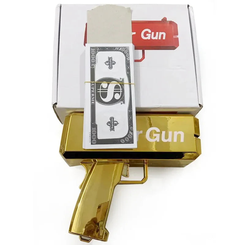 Novel Money Spray Gun Toy For Parties Weddings Gold Dollar Bill Shooter Fun Interactive Game Showers Of Cash