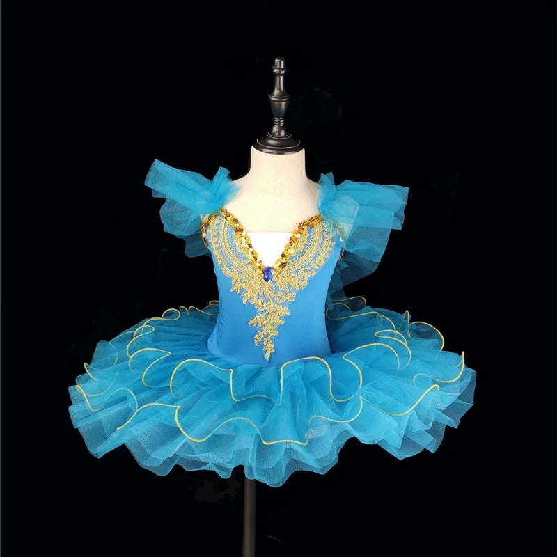 Summer Stage Ballet Dance Dress Girls Performance Tutu Kids Clothes Vestido Girl Mesh Princess Dress for Children's Day