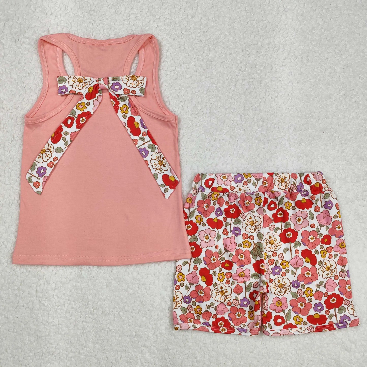 3.20 y NEW stock Baby Girls Summer Clothing Wholesale Boutique Embroidery MAMA'S GIRL Flower Pattern Pink Shorts set