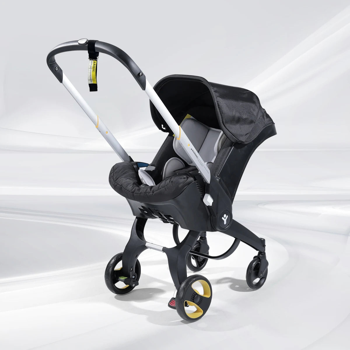 Portable, lightweight and folding baby stroller, metal frame, can be pushed in both directions, comes with sunshade