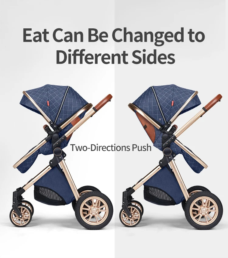 3in1 baby stroller multifunctional luxury baby stroller two-way seated and sleeping baby stroller, newborn travel baby stroller