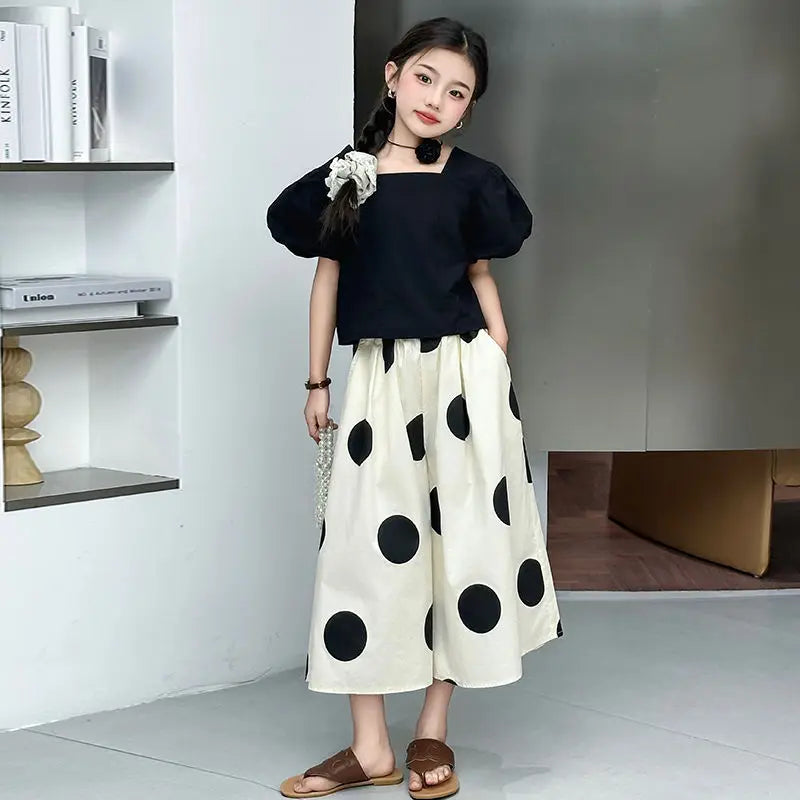 Summer Girl Sets Set of Clothes for Girls 10 12 Years Old Kids Suit Children Home Clothing 2025 New Children's T-shirt Girl's 4