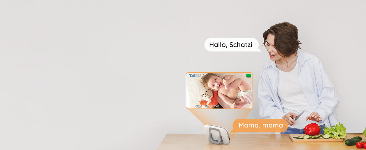 Boifun 3.2 Inch Digital LCD Screen Wireless Baby Monitor with Camera, Surveillance with VOX, Night Vision,Temperature Monitor
