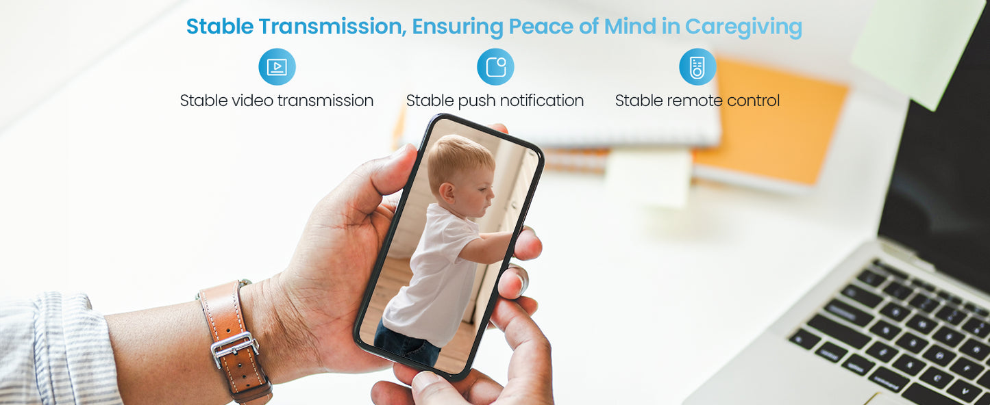 ieGeek Baby Monitor with 2 Cameras, Split-Screen Video Baby Monitor with Audio and 1080P Camera 4.3" Screen - Night Vision, Two-