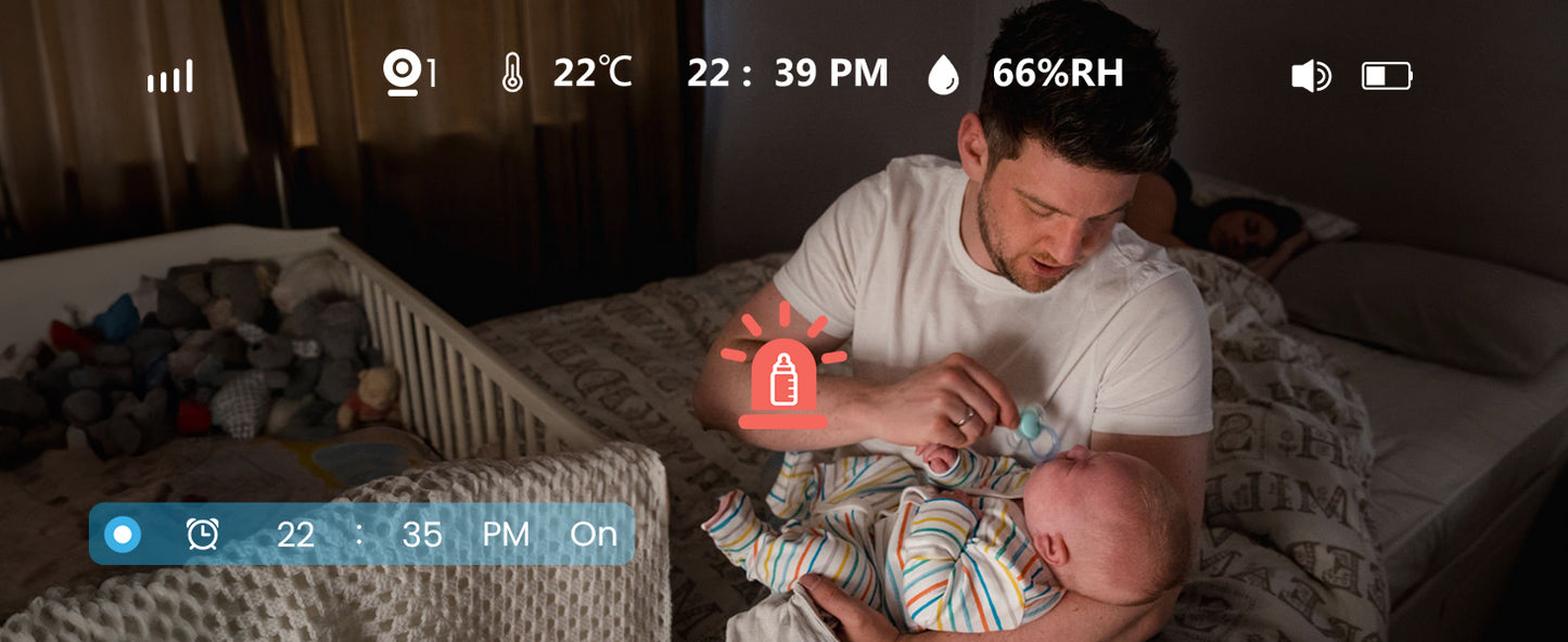 ieGeek Baby Monitor with 2 Cameras, Split-Screen Video Baby Monitor with Audio and 1080P Camera 4.3" Screen - Night Vision, Two-