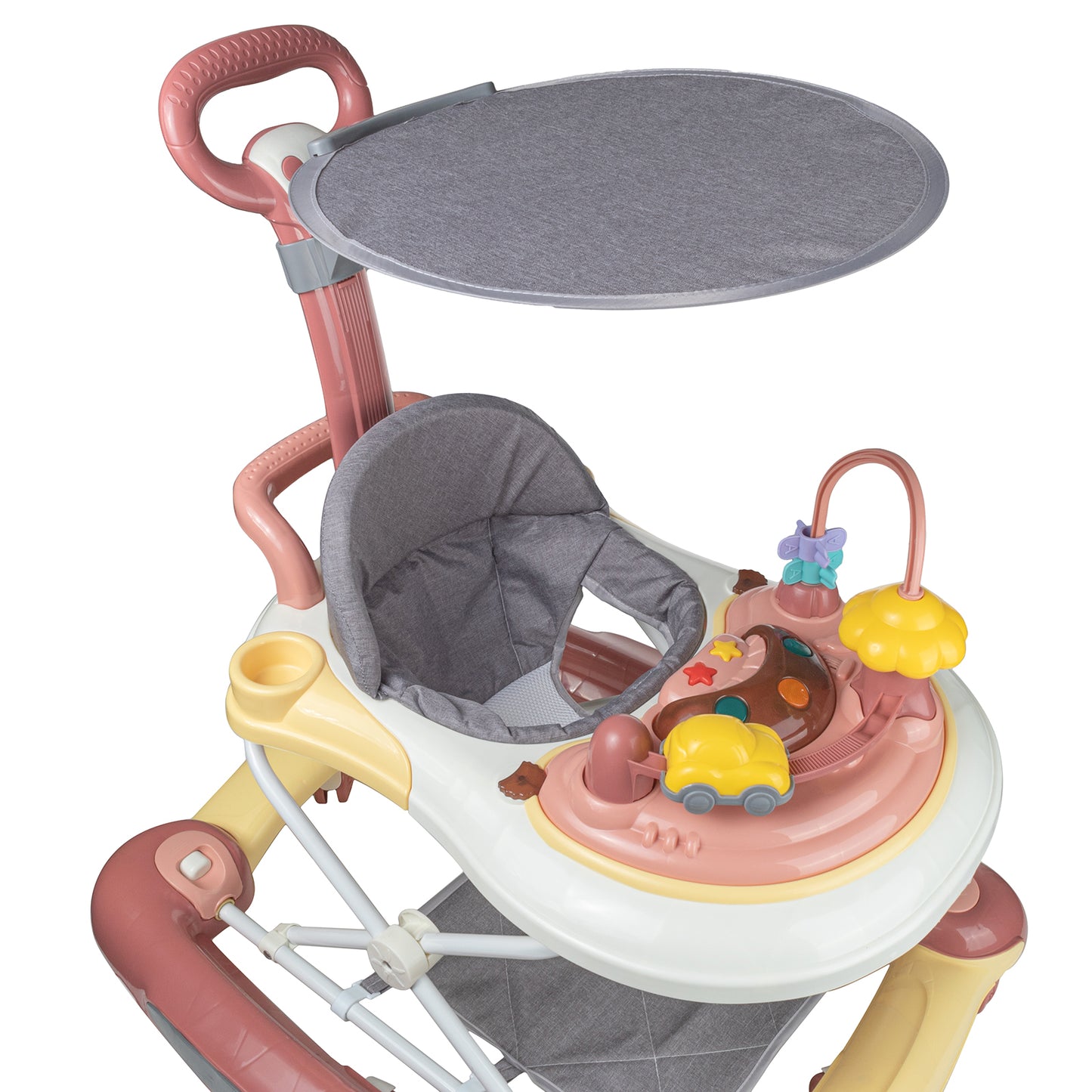 Foldable Baby Walkers With Universal Wheel Multifunction Anti-Roll Anti O-Leg Walker Handcart Learning Start Walker