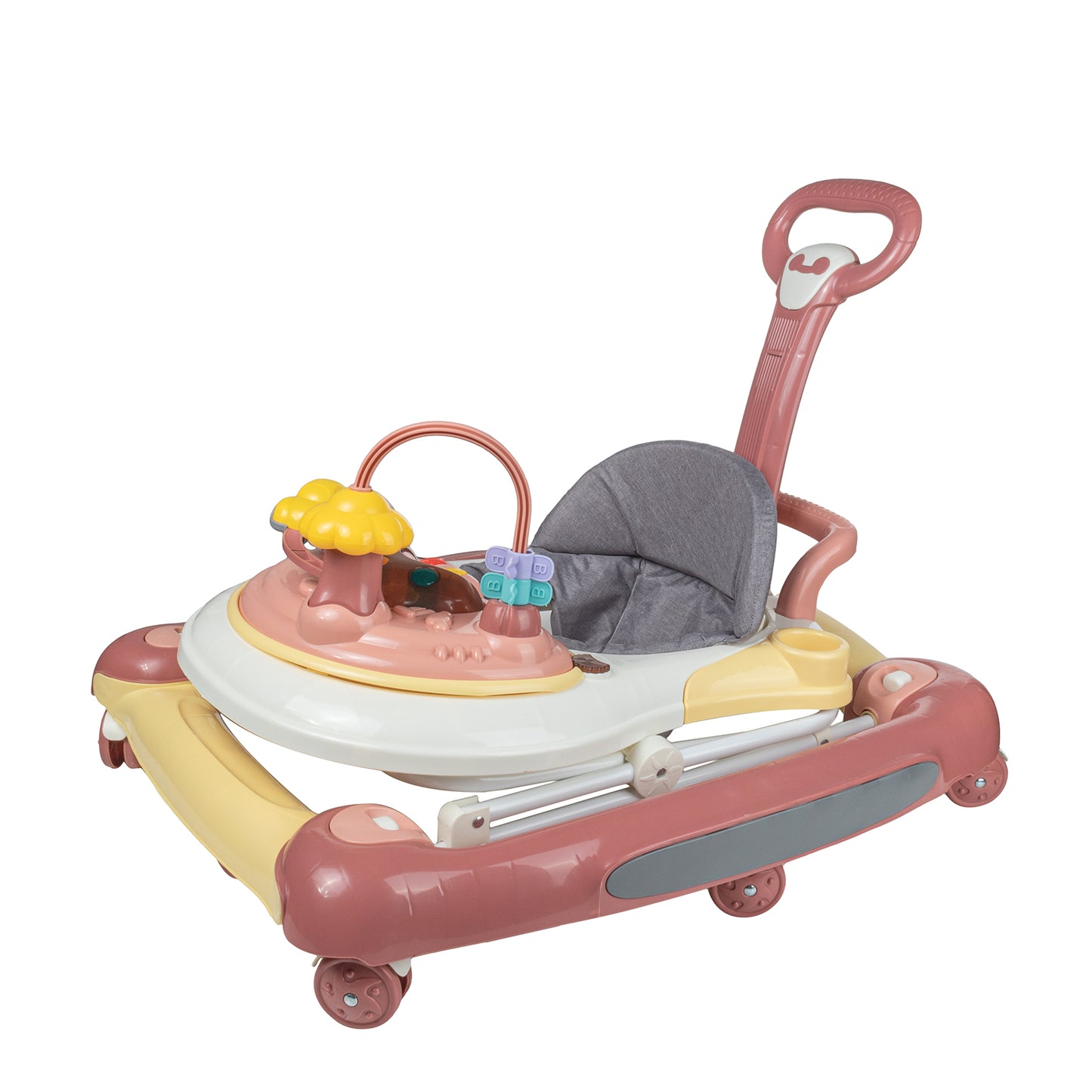 Foldable Baby Walkers With Universal Wheel Multifunction Anti-Roll Anti O-Leg Walker Handcart Learning Start Walker