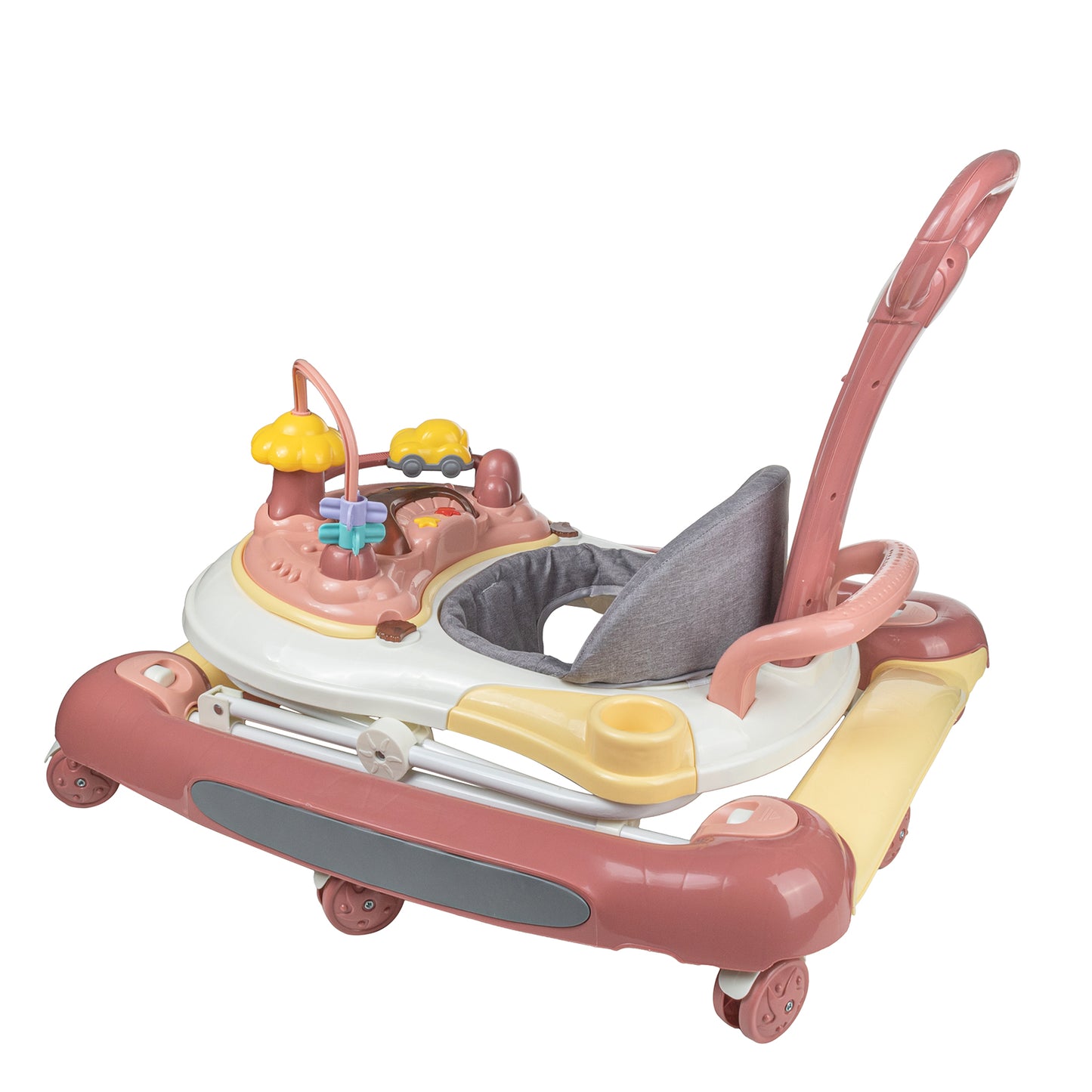 Foldable Baby Walkers With Universal Wheel Multifunction Anti-Roll Anti O-Leg Walker Handcart Learning Start Walker