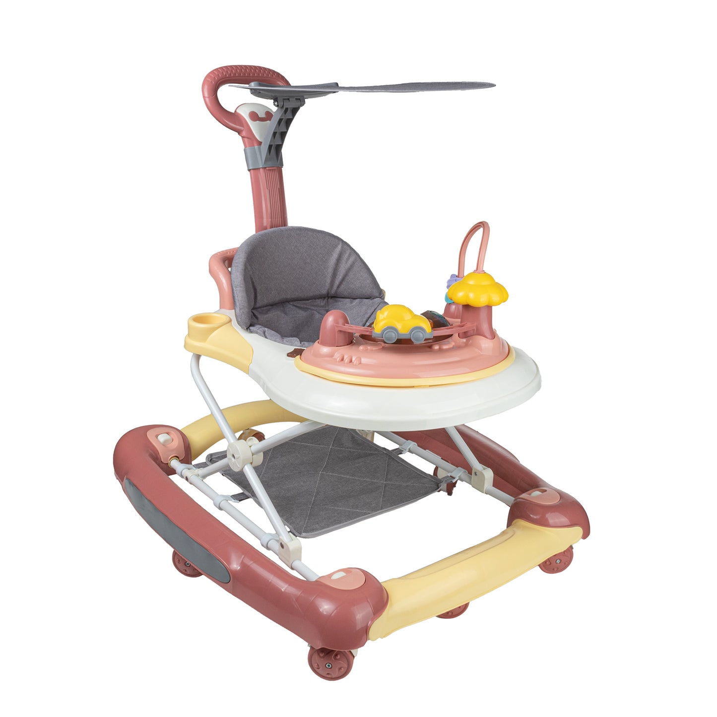 Foldable Baby Walkers With Universal Wheel Multifunction Anti-Roll Anti O-Leg Walker Handcart Learning Start Walker