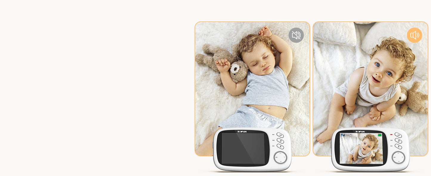 Boifun 3.2 Inch Digital LCD Screen Wireless Baby Monitor with Camera,  Surveillance with  VOX, Night Vision,Temperature Monitor