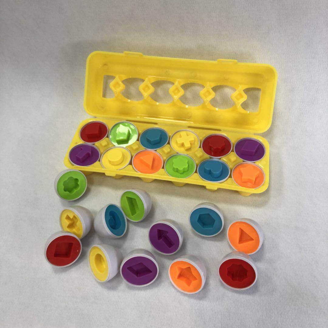 6/12PCS Montessori Smart Eggs In Cup Education Early Learning Geometric Shape Math Alphabet Puzzle Sorter Game Baby Toy Children