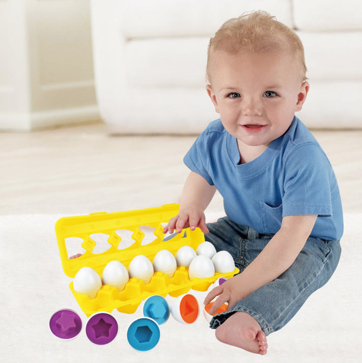 6/12PCS Montessori Smart Eggs In Cup Education Early Learning Geometric Shape Math Alphabet Puzzle Sorter Game Baby Toy Children