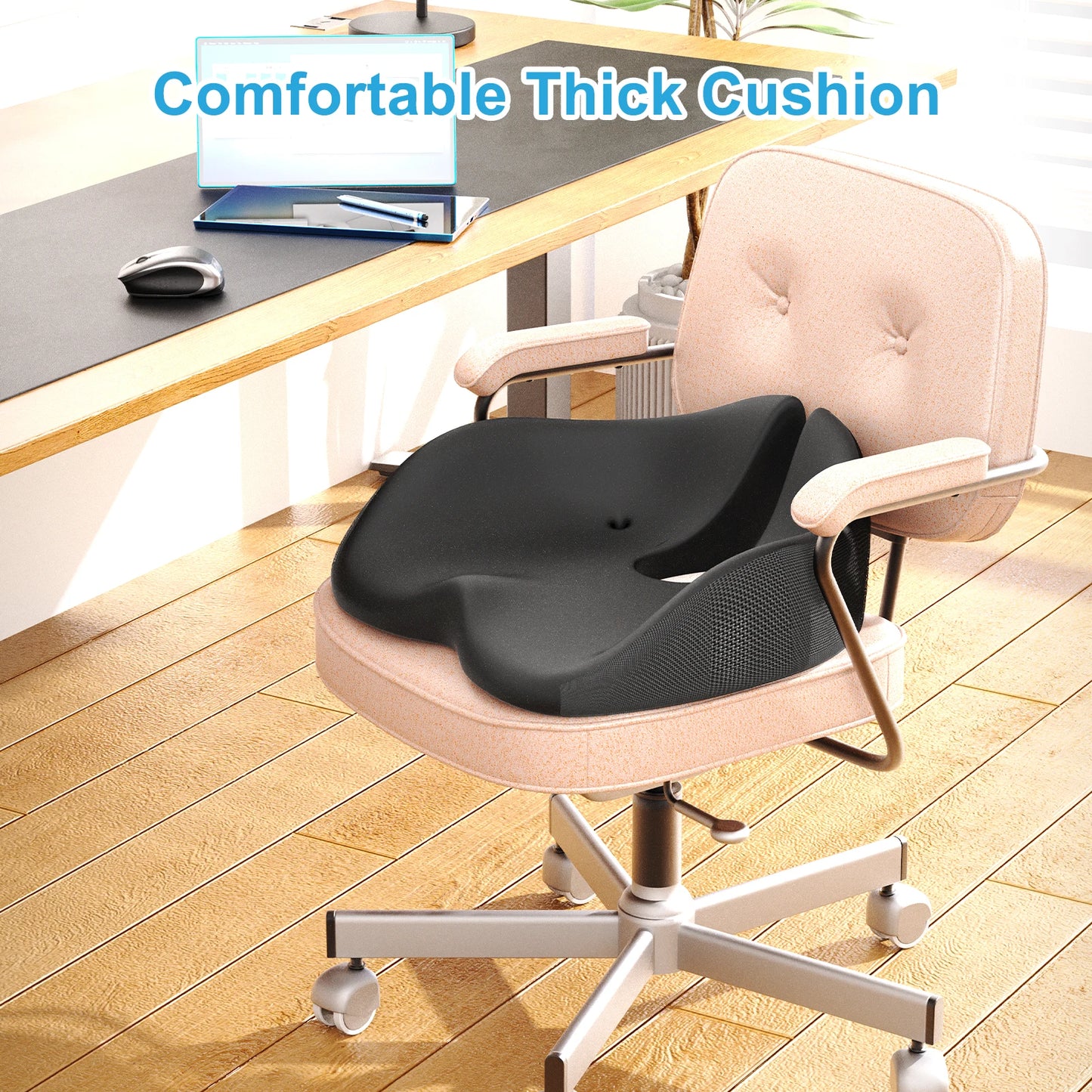 NPET Travel Seat Cushion Memory Foam U-Shaped Pillow for Chair Cushion Pad Car Office Hip Support Massage Orthopedic Pillow