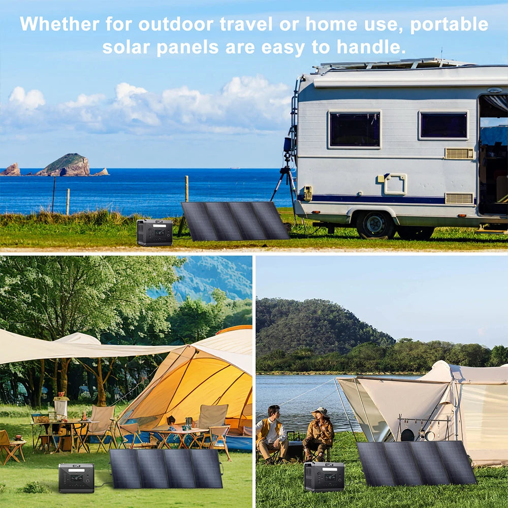 SOLARPLAY 200W Portable Foldable Solar Panel 18V Flexible Solar Panel for Family Camping Trip for Tourism Camping Power Station