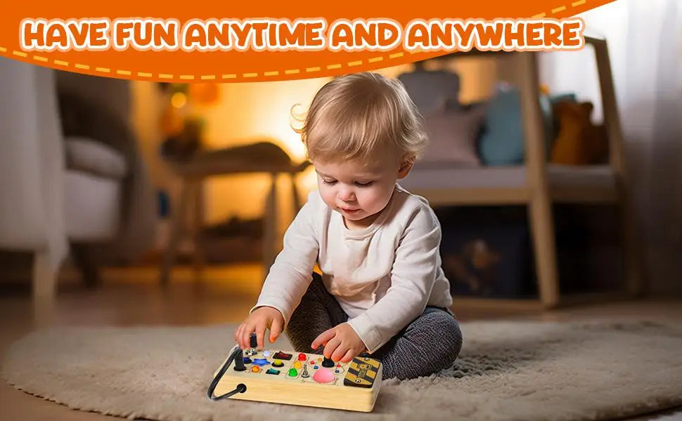 Montessori Busy Board, Wooden Sensory Toy, Immersive Multi-Functional Experience for Boys and Girls