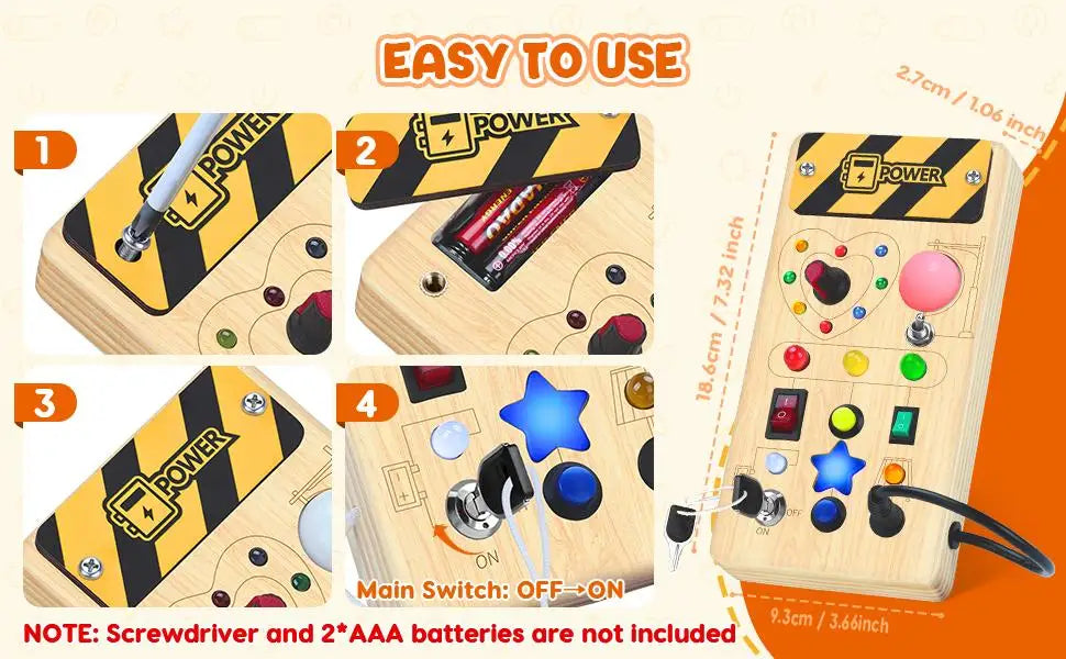 Montessori Busy Board, Wooden Sensory Toy, Immersive Multi-Functional Experience for Boys and Girls