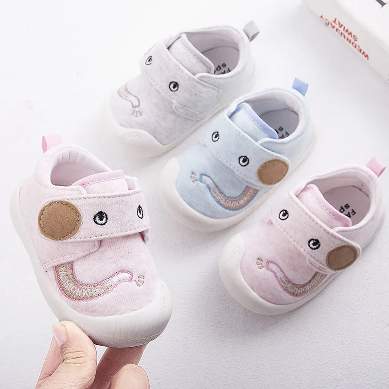 Spring and Autumn New Hot Infant Newborn Baby Girls Boys Prewalker Elephant Cartoon Single Shoes Non-slip Soft Sole Baby Shoes