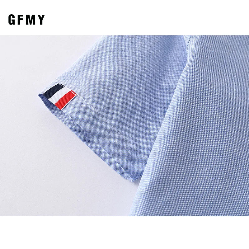 GFMY 2020 Summer Hot Sale Children Shirts Casual Solid Cotton Solid Color Blue White Short-sleeved Boys Shirts For 2-14 Years