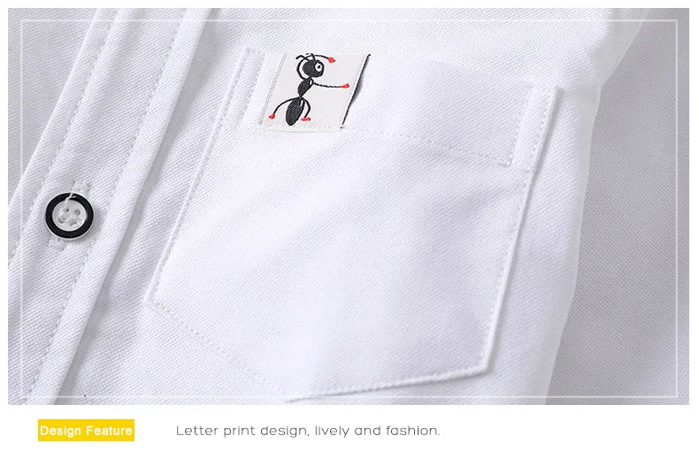 GFMY 2020 Summer Hot Sale Children Shirts Casual Solid Cotton Solid Color Blue White Short-sleeved Boys Shirts For 2-14 Years