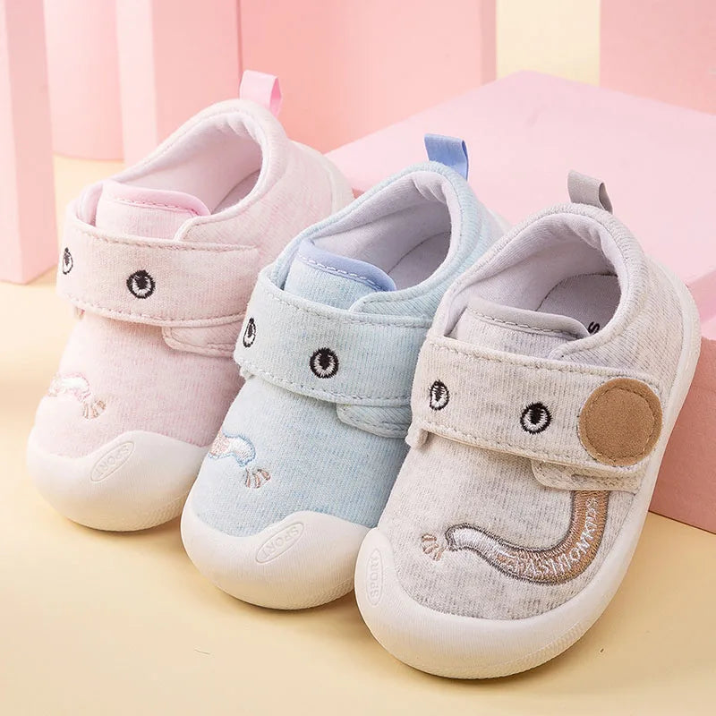 Spring and Autumn New Hot Infant Newborn Baby Girls Boys Prewalker Elephant Cartoon Single Shoes Non-slip Soft Sole Baby Shoes