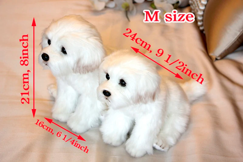Maltese Stuffed Dog Dolls Plush Toy Cute Simulation Pets Fluffy Baby Birthday Gifts Christmas Children Malzis Puppy Dropshipping