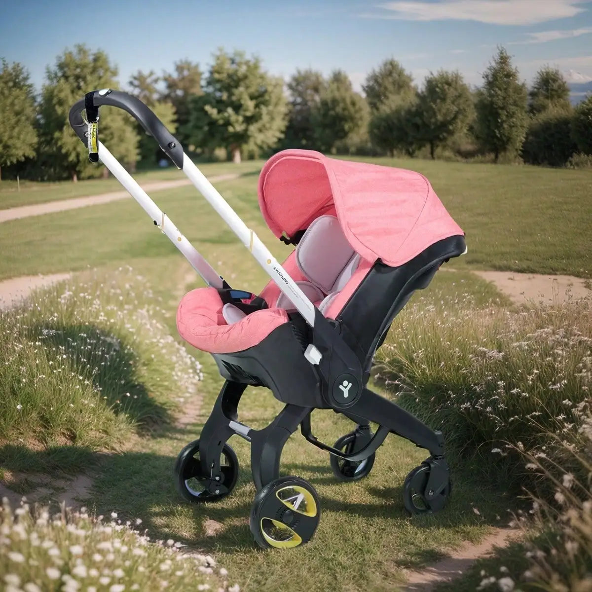 Travel baby stroller, bidirectional push, metal frame, foldable for easy carrying