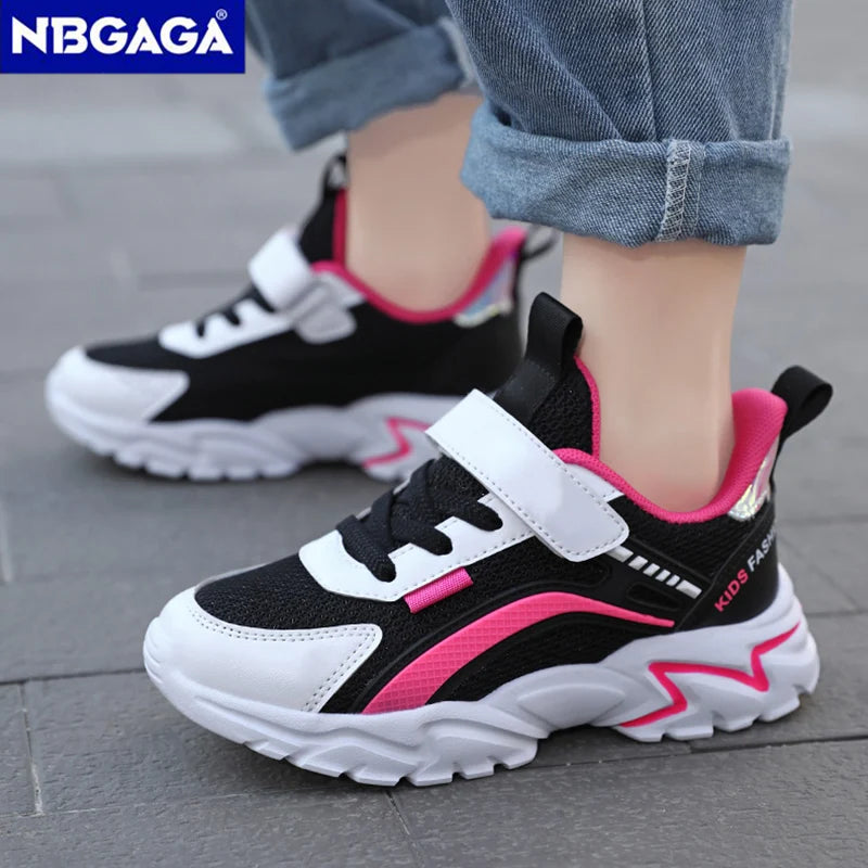Trendy Lightweight Children Girls' School Shoes Anti-Slip Breathable Outdoor Casual Walking Sneaker Size 28-39