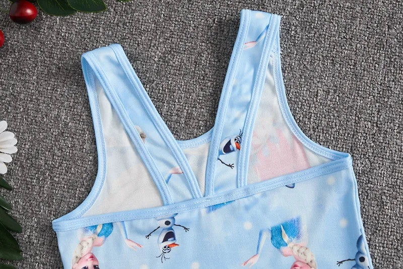 2-13 years Disney Frozen  Elsa Girls Clothes Swimsuit Swimsuit Fashion Kids Swimwear Dress And Hat For Children Unicorn