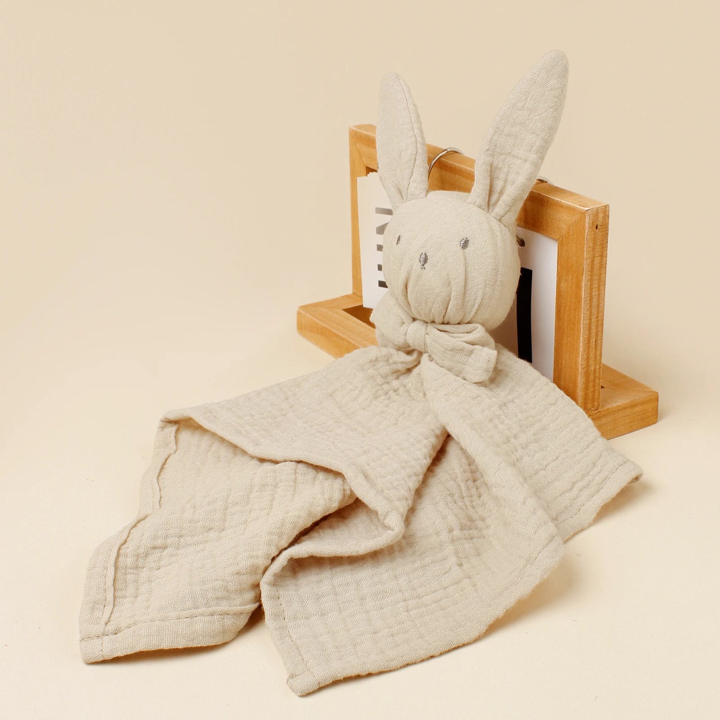 Baby  Rabbit Square Comforter Towel Elegant Bow Decor Rabbit Square Blanket For Kids Cute Embroidery Infant Saliva Towel