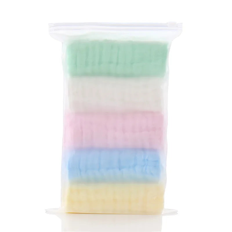 Happyflute 30*30CM 6Layer Soft Cotton Gauze Baby Cotton Cartoon Face Towel Children's Square Handkerchief Saliva Towel
