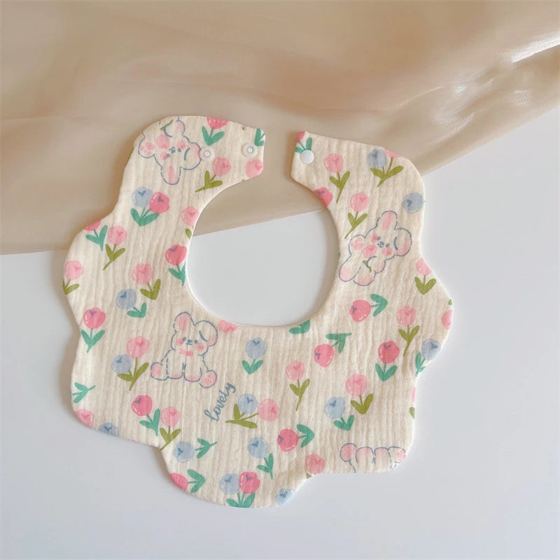 Summer Baby Cotton Gauze Waterproof Bibs Soft Cartoon Infant Bib Burp Cloths Bandana Scarf for Boy Girl Feeding Saliva Towel New
