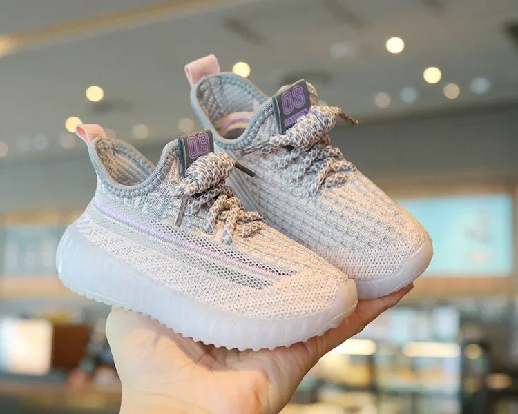 Size 21-32 Kids Casual Shoes Summer Boys Sneakers Breathable Knit Non-slip Shoes Lightweight Girls Casual Children's Shoes