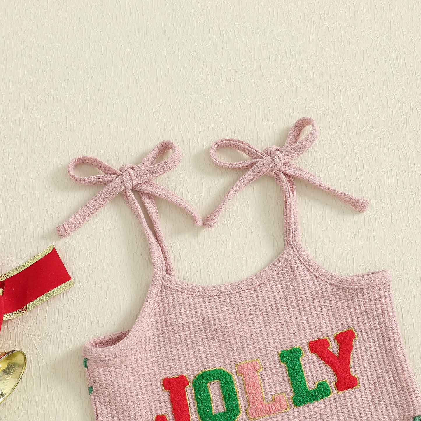 Summer Christmas Kids Baby Girls Overalls Romper Print Letter Embroidery Sleeveless Jumpsuit Xmas Clothes