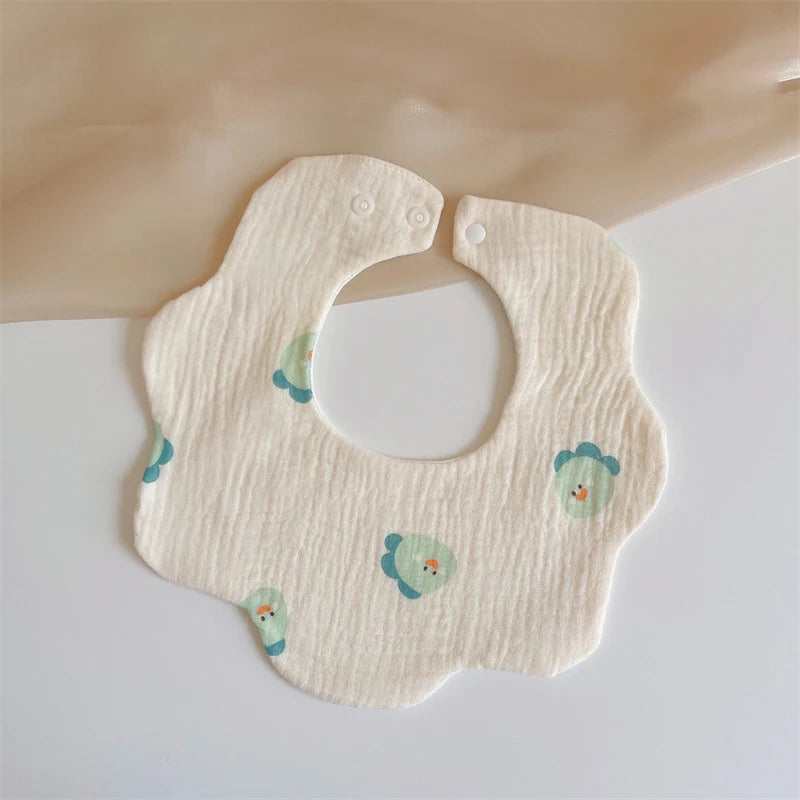 Summer Baby Cotton Gauze Waterproof Bibs Soft Cartoon Infant Bib Burp Cloths Bandana Scarf for Boy Girl Feeding Saliva Towel New