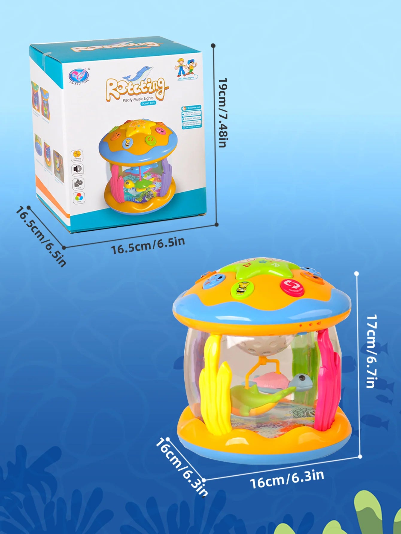 Ocean Projector Luminous Toys Music Baby Toys for 12-18 Months Toddlers 6 to 12 Months Toddlers Crawl Learning Prone Time Toys