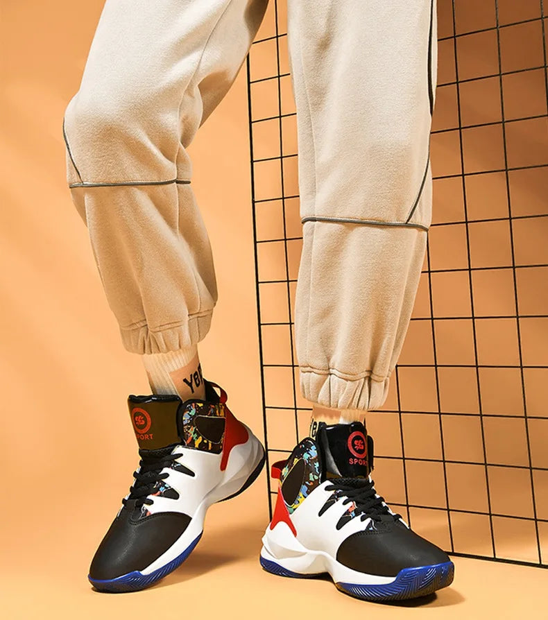 Men's  basketball shoes, breathable and non slip outdoor sports shoes, walking and running basketball shoes