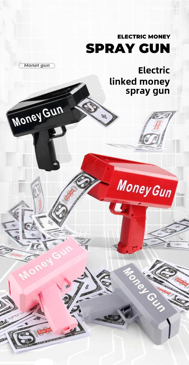 Novel Money Spray Gun Toy For Parties Weddings Gold Dollar Bill Shooter Fun Interactive Game Showers Of Cash