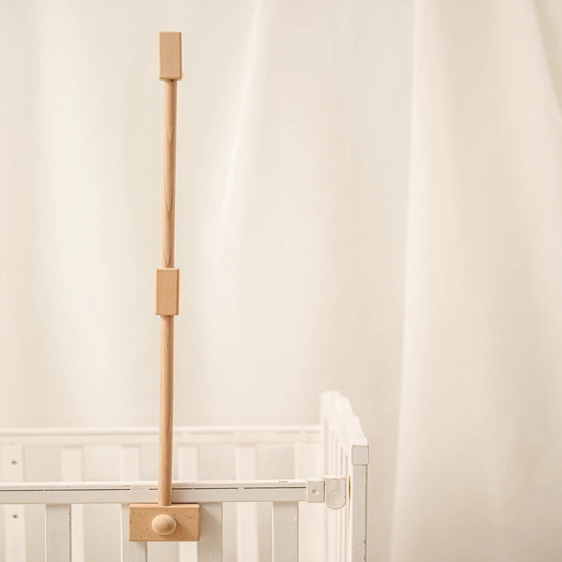 Baby Montessori Wooden Gym Frame Rattle Toys Newborn Mobile Hanging Sensory Toys Foldable Play Gym Frame Kid Holder Bracket Gift