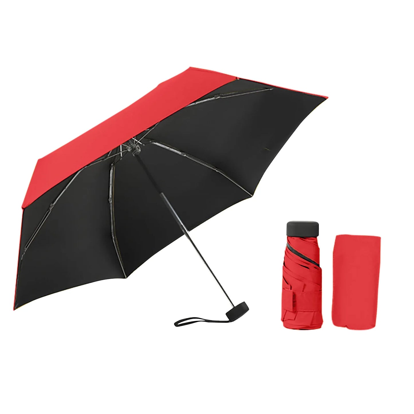 Mini Sun Umbrella Small Pocket Rain Travel Umbrella Vinyl Folding Umbrella UV Protection Sun Shade Pocket Parasol Capsule