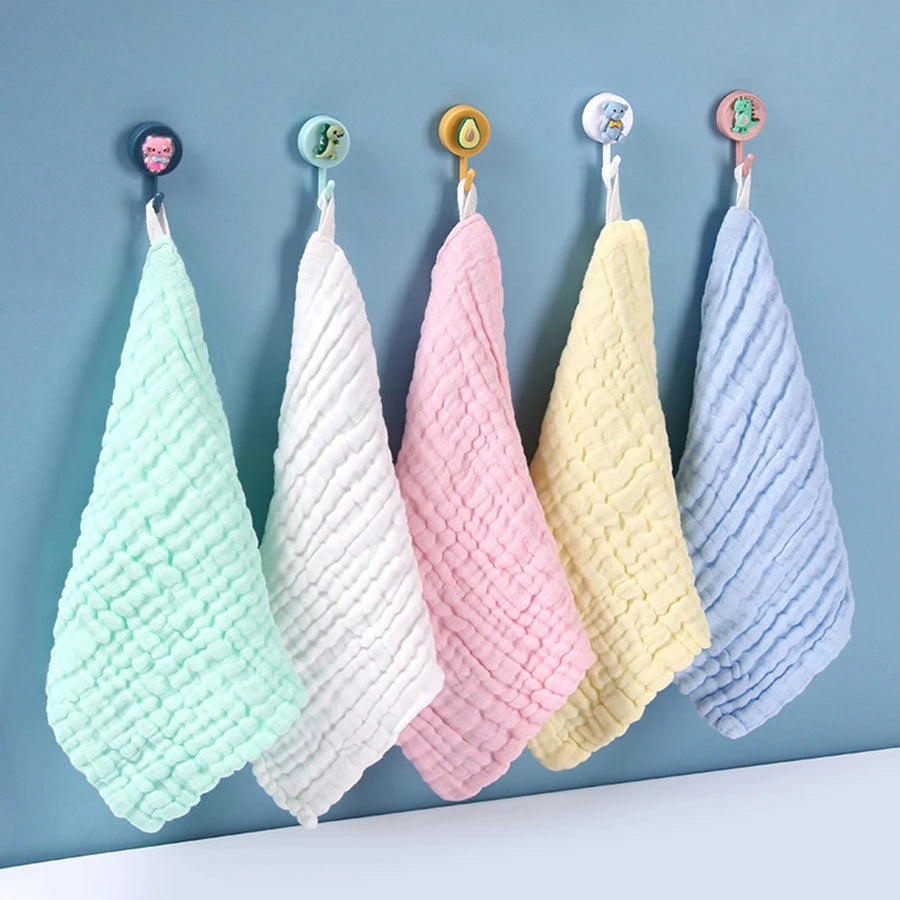 Muslin 6 Layers Cotton Soft Baby Towels Baby Face Towel Handkerchief Bathing Feeding Face Washcloth Wipe Burp Cloth Hand Towel