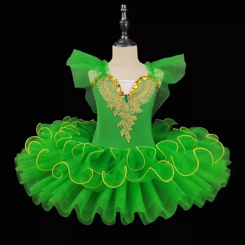 Summer Stage Ballet Dance Dress Girls Performance Tutu Kids Clothes Vestido Girl Mesh Princess Dress for Children's Day