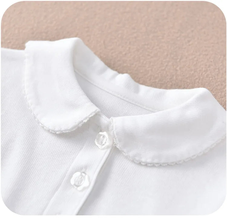 Children's short-sleeve Polo Shirts Boys and Girls 2025 Summer t-shirts 100% Cotton White School Tops 2T-16T Performance costume