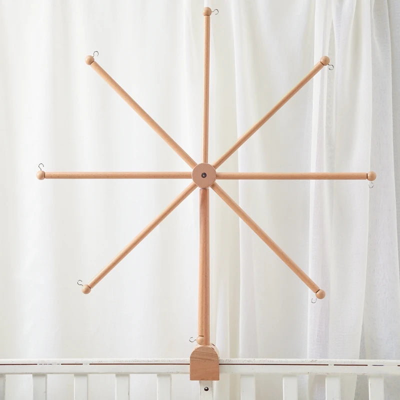 Baby Montessori Wooden Gym Frame Rattle Toys Newborn Mobile Hanging Sensory Toys Foldable Play Gym Frame Kid Holder Bracket Gift
