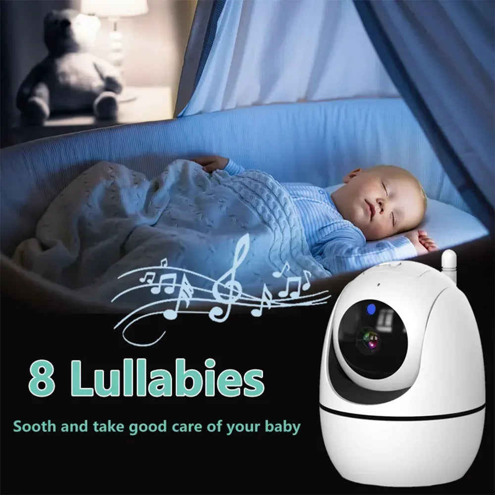 5Inch Video Baby Monitor With Pan Tilt  Surveillance IPS Screen Camera Two Way Audio Night Vision Intercom Auto Nanny with Stand
