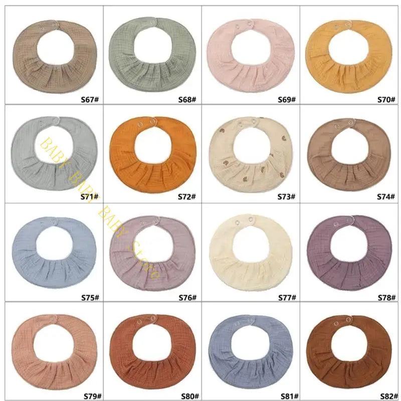 Q81A Newborn Solid Color Cloth Soft Cotton Breathable Spit Towel Bandana Burp Cloth