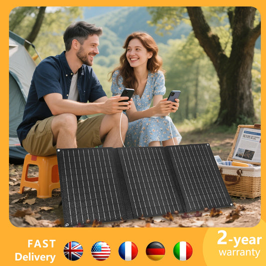 30w 40w Portable Solar Panel 18V Camping Foldable Flexible Monocrystalline Solar Cell Charger for House Camper Travel