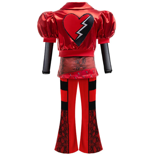 Girl Rise of Red Costume with JACKET Top Pants and Wig Princess Dress Up Cosplay Costume for Halloween Birthday Party