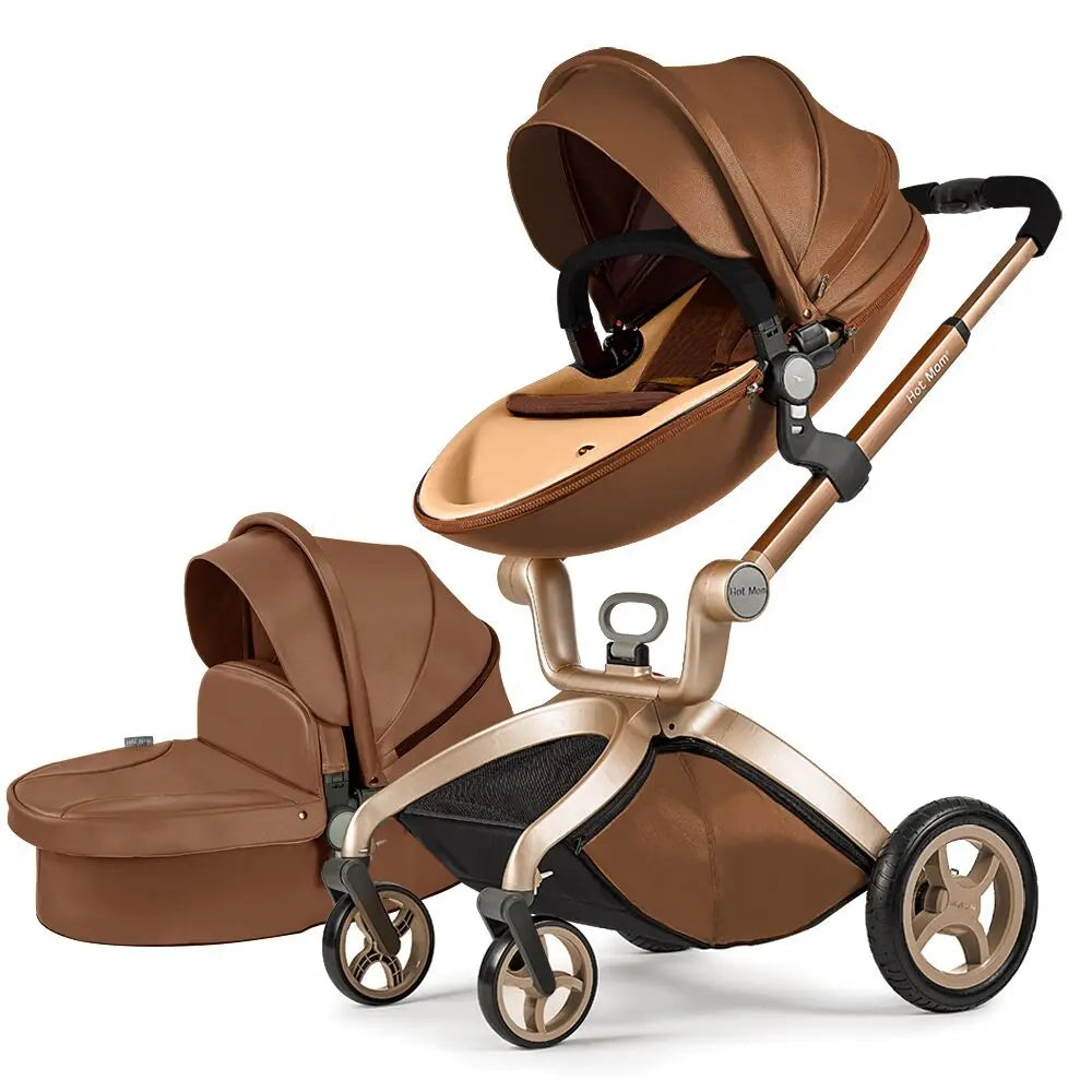 Hot Mom F22 baby stroller 3in1 ,adjustable seat,aluminum frame,solid rubber tires,rain cover,mosquito net,large storage basket